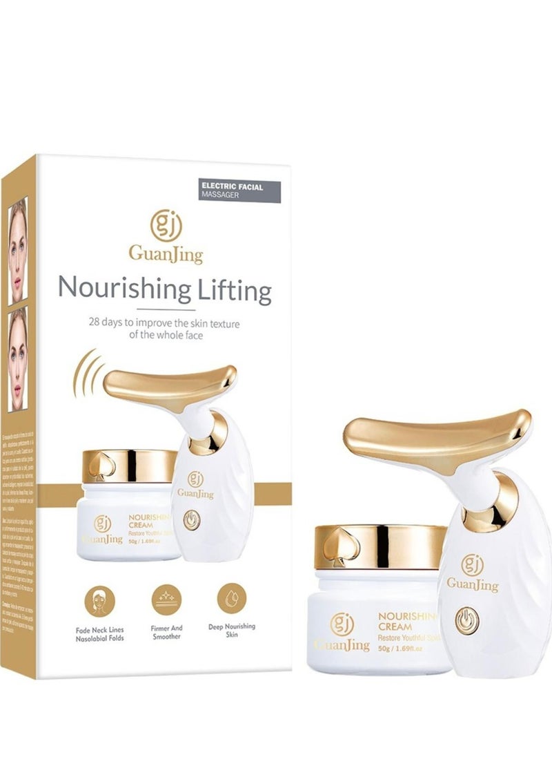 GUANJING Nourishing Lifting Skincare Set Electric Facial Massager Retinol Cream 28 Days Improve Skin Texture Of The Whole Face  - Image 1