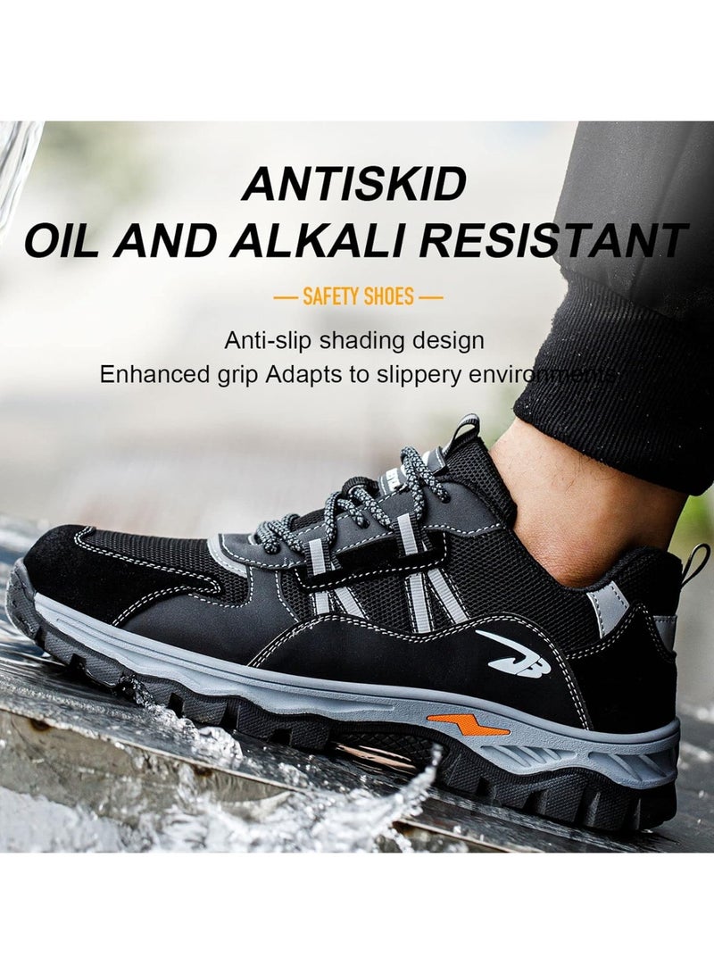 Steel Toe Cap Shoes for Men Women Reflective Summer Work Shoe Breathable Comfortable Anti Slip Safety Shoe 44 EUR  - Image 5
