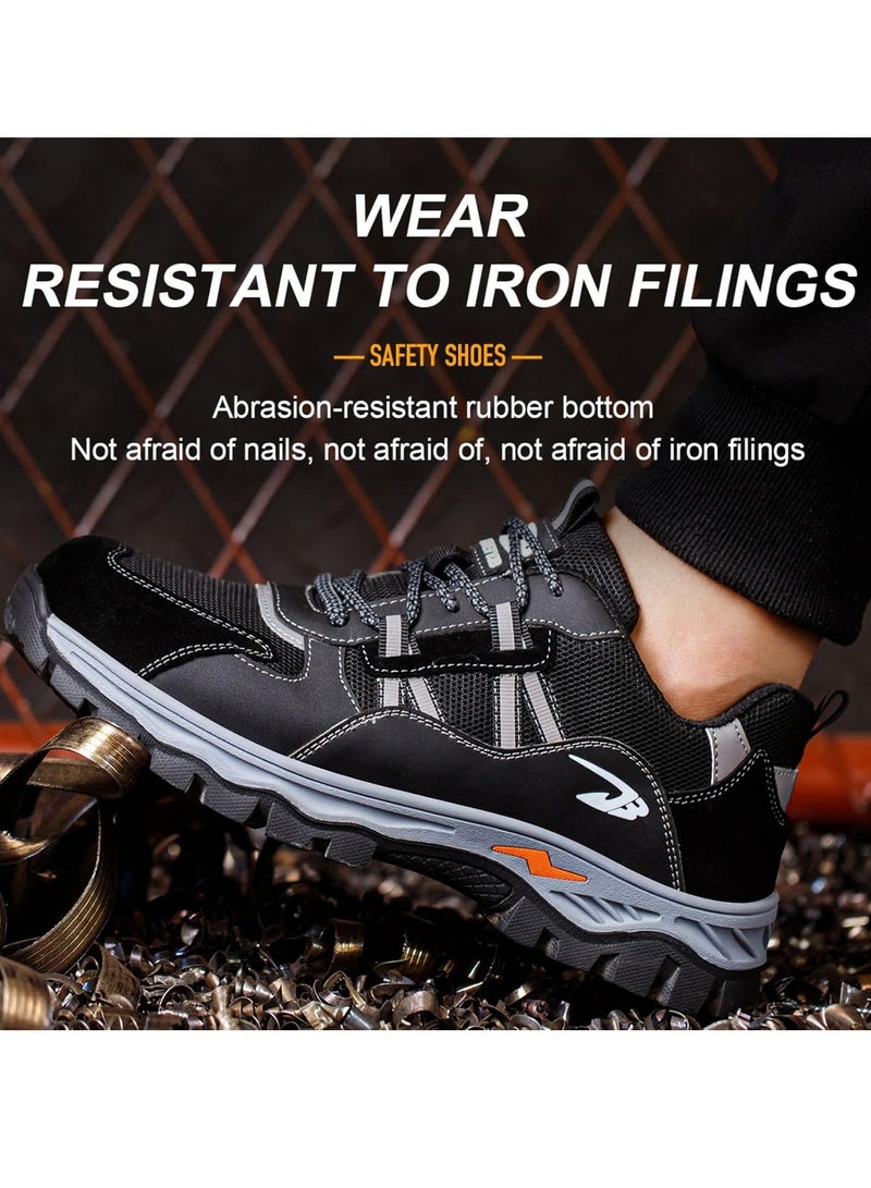 Steel Toe Cap Shoes for Men Women Reflective Summer Work Shoe Breathable Comfortable Anti Slip Safety Shoe 44 EUR  - Image 4