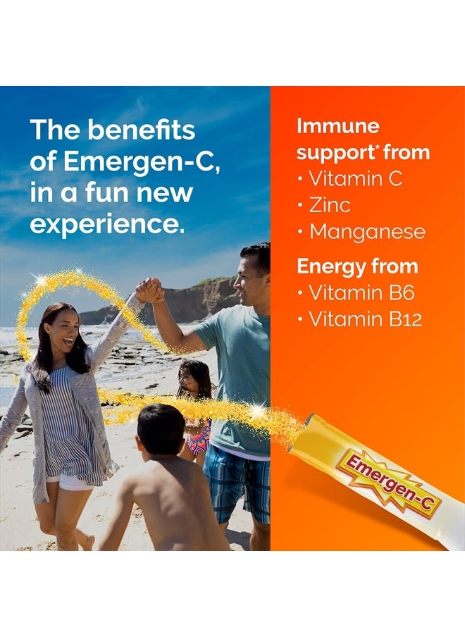 Emergen-C - Crystals, On-The-Go Immune Support Supplement with Vitamin C, B Vitamins, Zinc and Manganese, Orange Vitality - 56 Stick Packs - Image 1