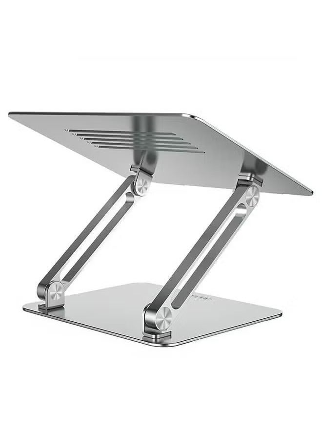 TIGER Adjustable Laptop Stand Silver | Ergonomic Laptop Holder for Desk -- Foldable and Portable, Adjustable Height & Angle for Comfort, Sturdy Aluminum Design, Ideal for Work, Study, Gaming, and Travel - Image 3