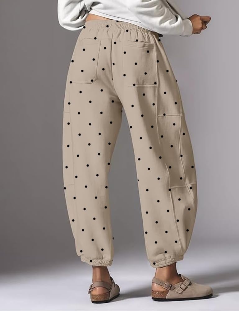 Sujama Barrel Sweatpants Women Leopard Pants 2025 Casual Baggy Cheetah Print Trousers with Pockets - Image 2