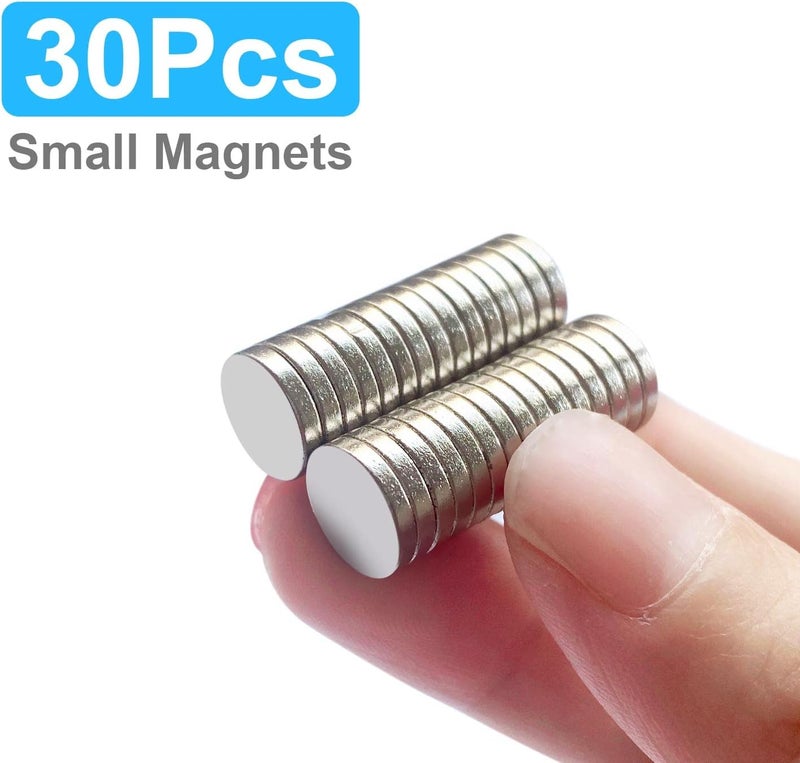 Sucrown 30Pcs Tiny Fridge Magnets, 10x2 mm Small Round Refrigerator Magnets, Neodymium Magnets for Crafts, Office, Refrigerator, Whiteboard - Image 4