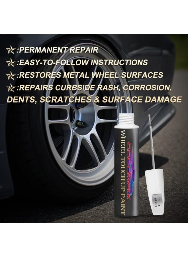 cocomfix Silver Rim Touch Up Paint. Wheel Scratch Repair Pen. Car Rim Paint Pen Quick And Easy Fix Rim Scratches. Universal Color Rim Paint. (Light Silver) - Image 2