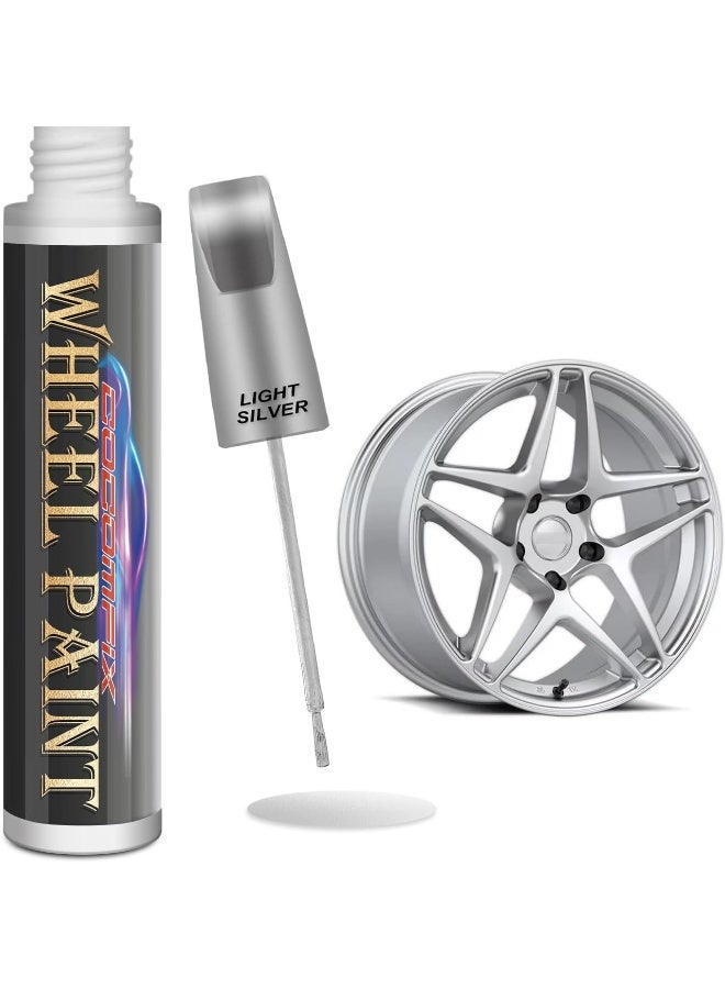cocomfix Silver Rim Touch Up Paint. Wheel Scratch Repair Pen. Car Rim Paint Pen Quick And Easy Fix Rim Scratches. Universal Color Rim Paint. (Light Silver) - Image 1