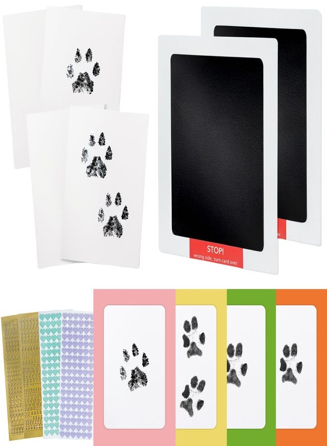 مجموعة وسادات حبر Tuhangcc Paw Print Clean Touch للكلاب والقطط، تذكار لأصحاب الحيوانات الأليفة، مجموعة طباعة بصمات الكفوف والأنف بدون حبر مع إطارات صور ملونة وهدايا يمكنك صنعها بنفسك (مجموعة أزياء من قطعتين) - Image 1
