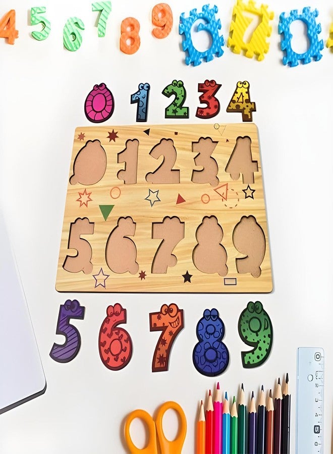 Vastate Wooden Number Puzzle for Kids – Numbers Recognition, Educational Learning Board, Montessori Number Counting, Fine Motor Skills Development Toys, Counting Puzzle & Preschool Early Education - Image 3