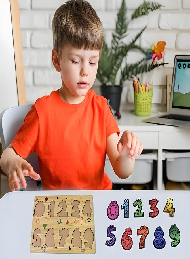 Vastate Wooden Number Puzzle for Kids – Numbers Recognition, Educational Learning Board, Montessori Number Counting, Fine Motor Skills Development Toys, Counting Puzzle & Preschool Early Education - Image 2
