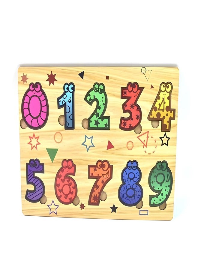 Vastate Wooden Number Puzzle for Kids – Numbers Recognition, Educational Learning Board, Montessori Number Counting, Fine Motor Skills Development Toys, Counting Puzzle & Preschool Early Education - Image 1