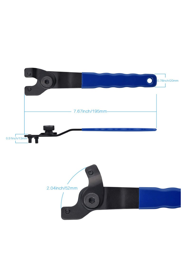 SYOSI Universal 10-52mm Adjustable Wood Angle Grinder Spanner with Hexagon Socket Hole, Lock-nut Grinder Wrench Fit 4-1/2",5" and 7" Grinders with Plastic Handle (Pack of 2)  - Image 3