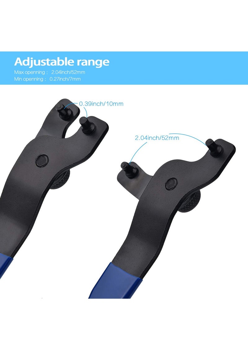 SYOSI Universal 10-52mm Adjustable Wood Angle Grinder Spanner with Hexagon Socket Hole, Lock-nut Grinder Wrench Fit 4-1/2",5" and 7" Grinders with Plastic Handle (Pack of 2)  - Image 2