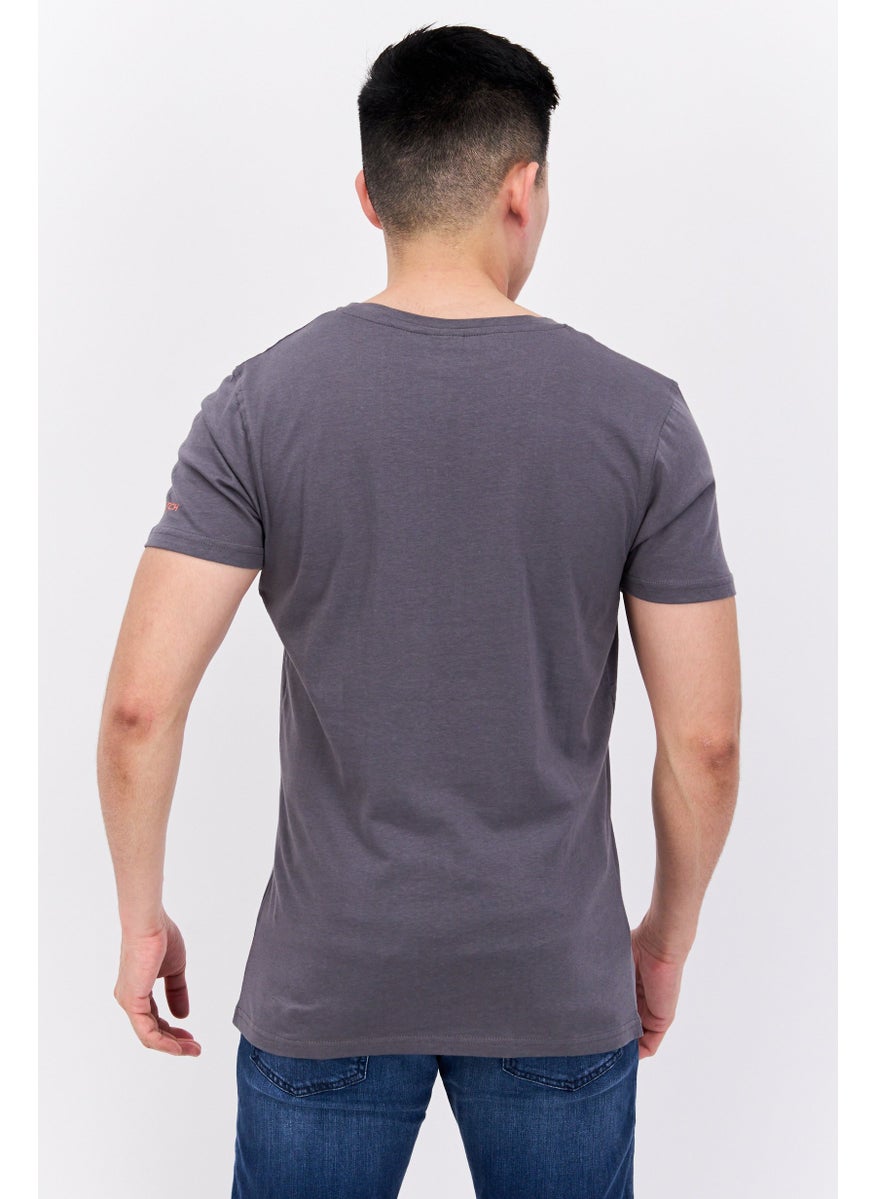 CROSSHATCH Men  2 Pc Crew Neck Short Sleeve Graphic Printed T-Shirt, Olive  - Image 3