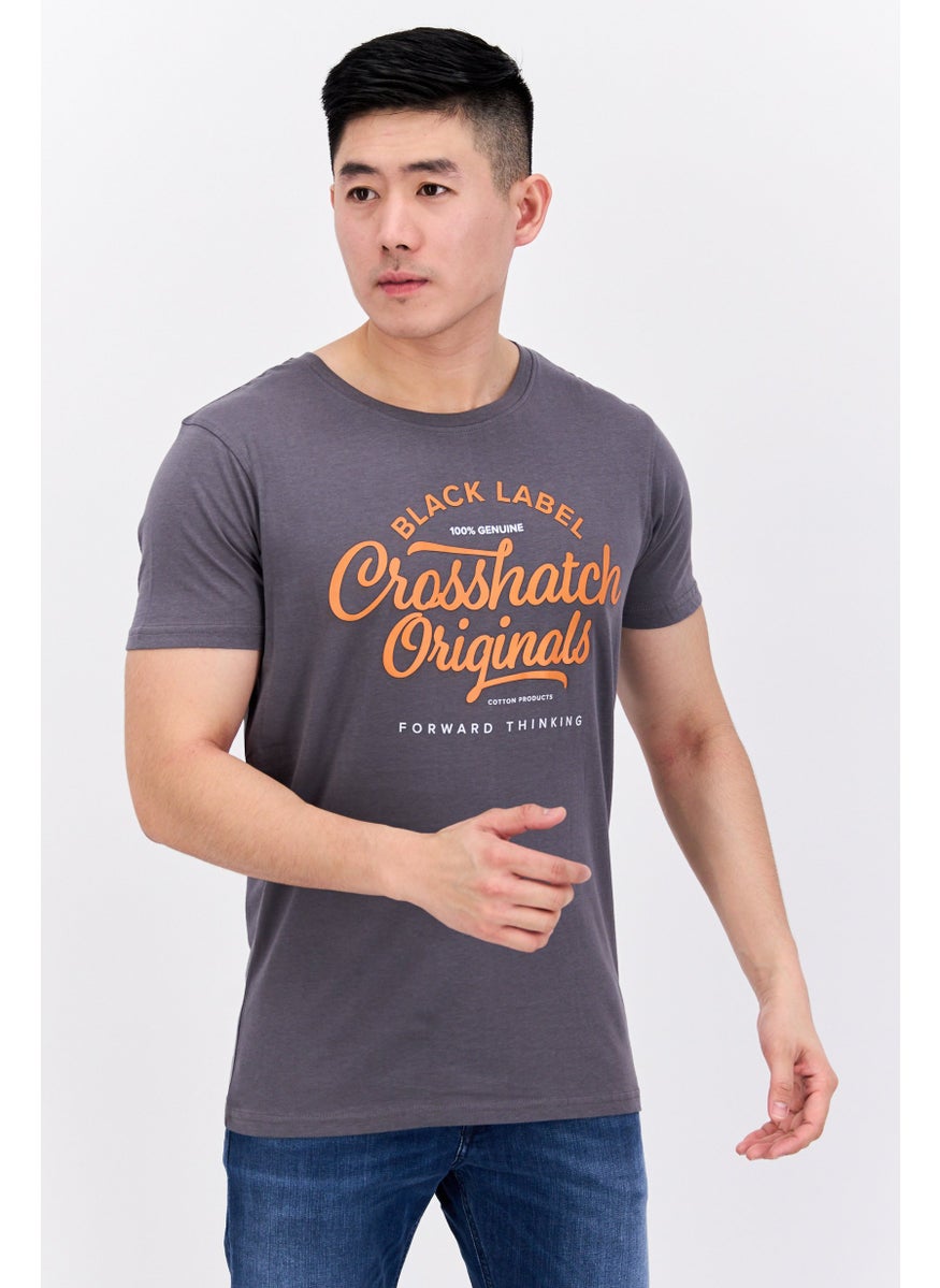 CROSSHATCH Men  2 Pc Crew Neck Short Sleeve Graphic Printed T-Shirt, Olive  - Image 1