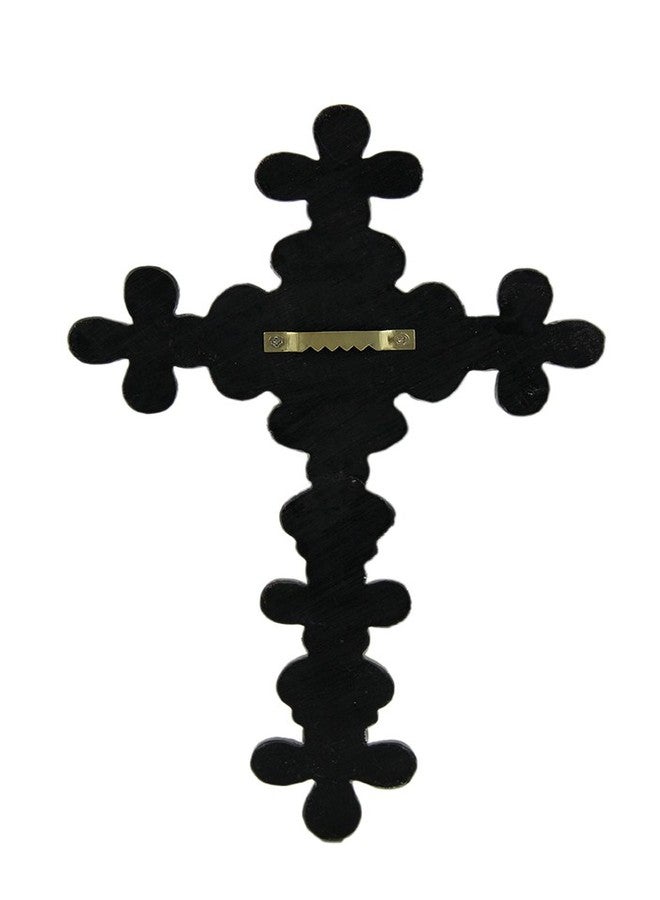 Zeckos Divine Flower Design Faux Turquoise Stone Decorative Wall Cross - Image 3