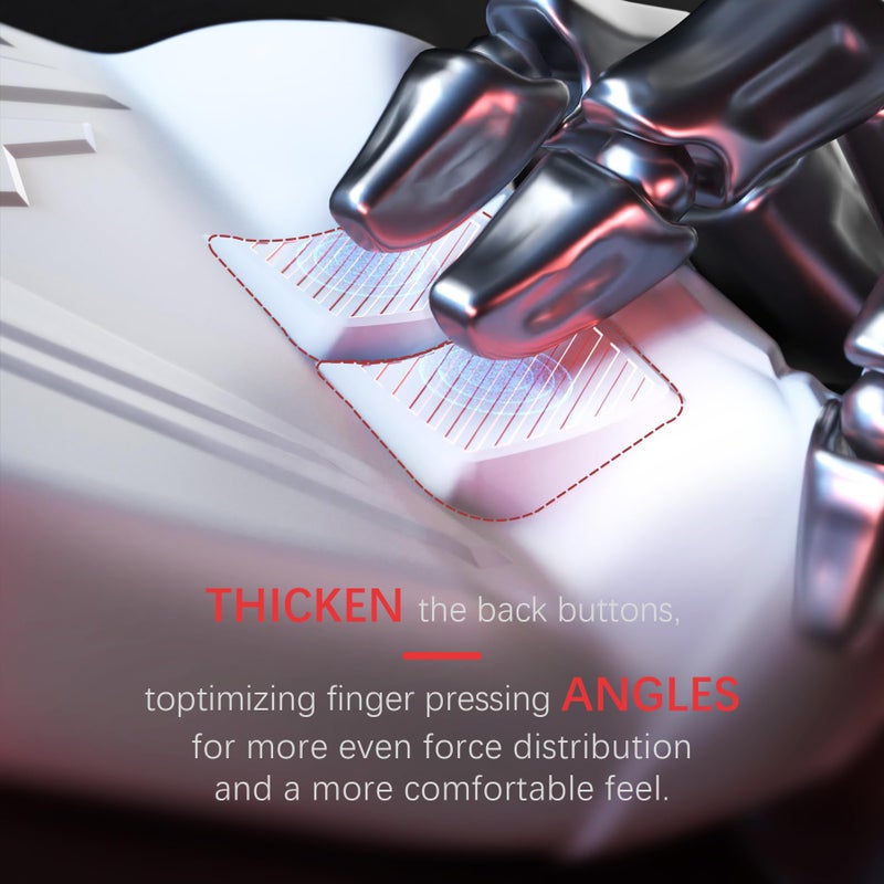 PlayVital Armor Series Ergonomic Case for Steam Deck LCD, Soft Cover Protective Silicone Protector with Back Button Enhancement Designed & Thumb Grips Caps for Steam Deck - White - Image 2