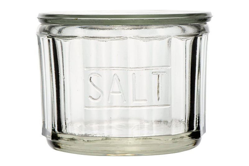 Creative Co-op Creative CoOp Round Pressed Glass Salt Cellar