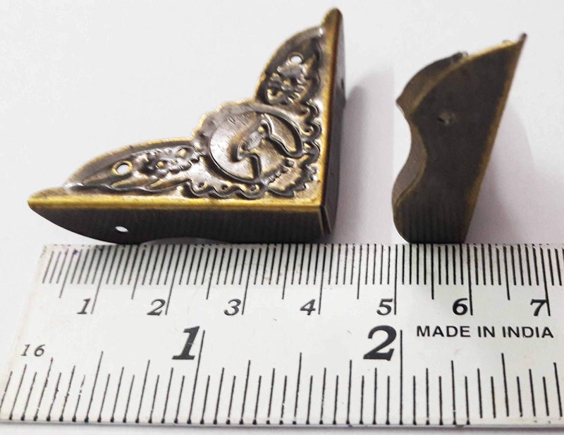 Tia Wooden Box Corner Protector Decorative Fitting Metal Bracket Heavy 4cm x 4cm- 8 Pc with Nails - Image 5