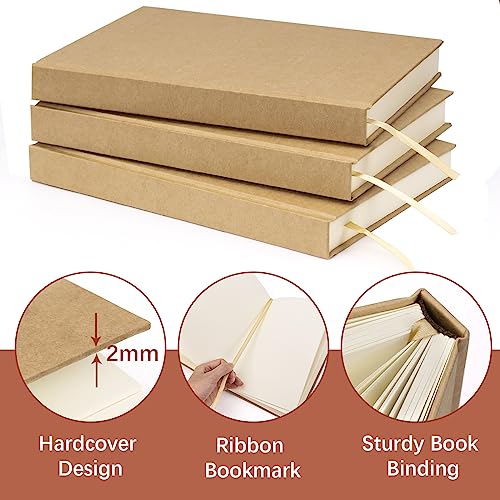 Dynta Hardcover Sketchbook Blank Notebook Bulk 6 Packs Unlined A5 Size 5.7”x8.3” 120 Sheets/240 Pages Premium Paper Sketch Pad for Drawing Books Art Supplies for Office School Travelers Journal - Image 3