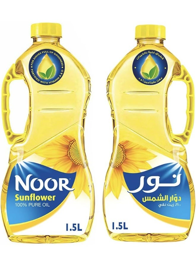 Noor, Sunflower Oil, 1.5L pack of 2 - Image 1