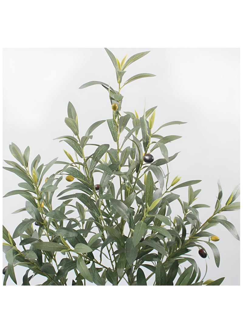 ESSENTIALS 360 Artificial Olive Tree 120cm Tall Fake Plant Faux Tree with Moss Grass & Pot Realistic Leaves & Natural Trunk for Home Office Garden Living Room Indoor Outdoor Decor artificial plant  - Image 3