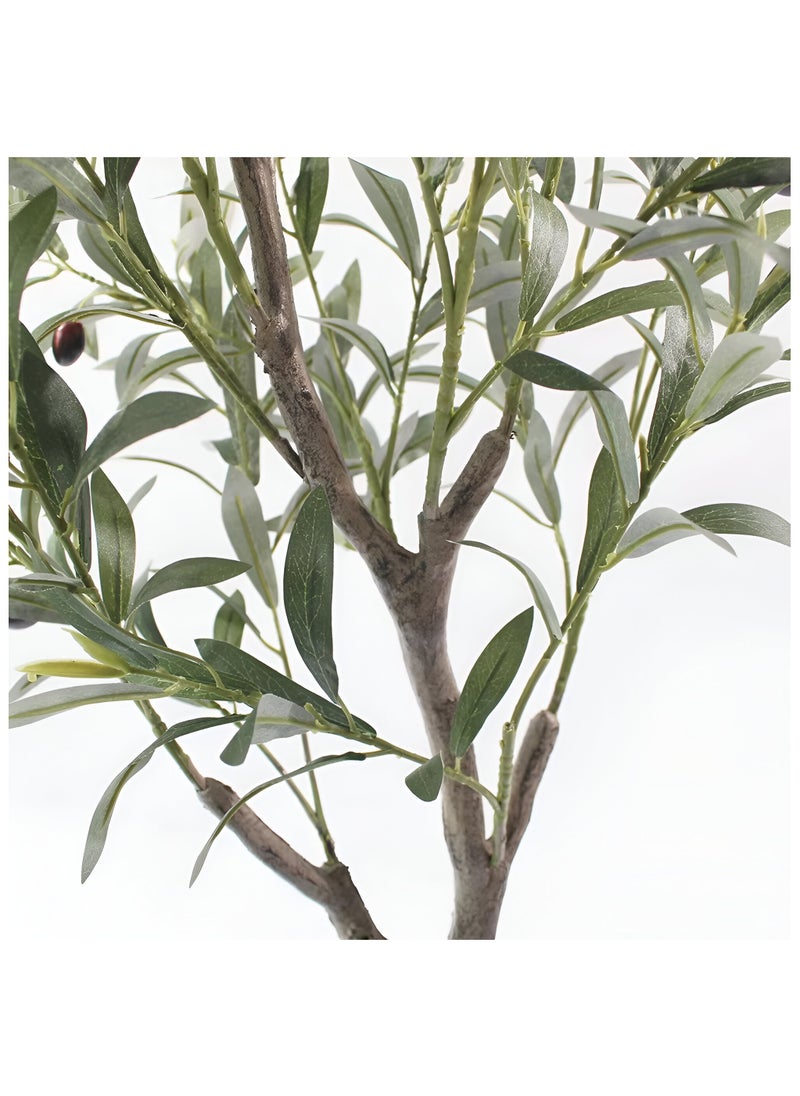 ESSENTIALS 360 Artificial Olive Tree 120cm Tall Fake Plant Faux Tree with Moss Grass & Pot Realistic Leaves & Natural Trunk for Home Office Garden Living Room Indoor Outdoor Decor artificial plant  - Image 4