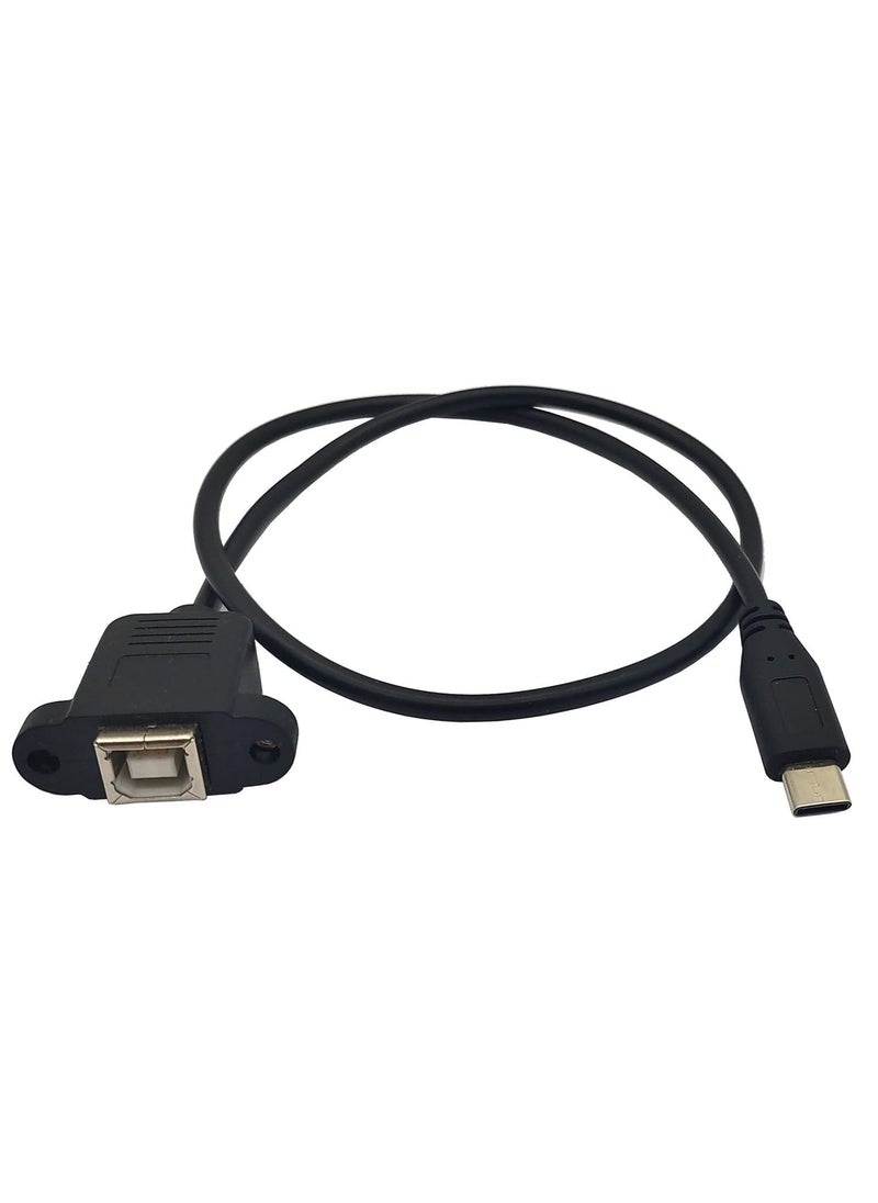 KNEUTRIX KNEUTRIX 30 CM Type C USB male to USB 20 B Type Female Panel Mount Printer Extension Cable with Screws Holes for Laptop Printer  - Image 2