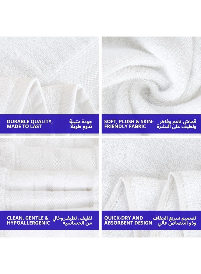 Home Dwell Premium Bath Towels Set - Set of 4 - 100% Cotton Highly Absorbent  Bath Towels - Hotel & Spa Quality Bath Towels - White, Grey, Camel & Blue - Image 5