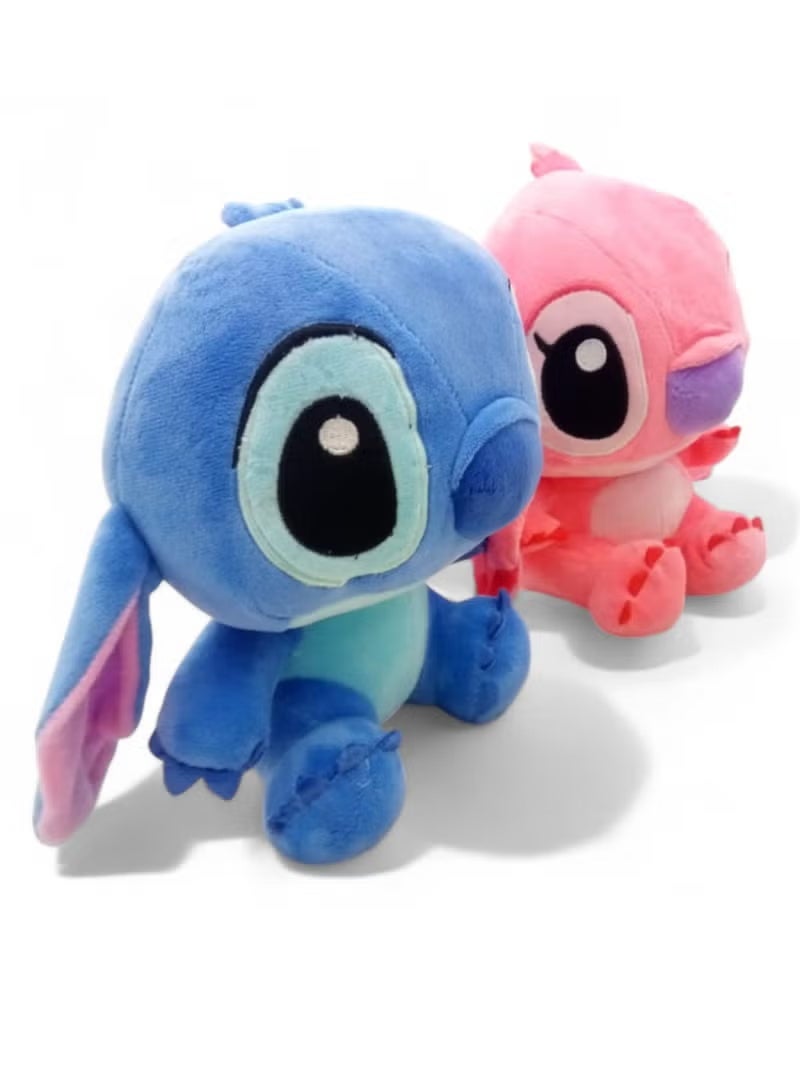 2 Pcs Stitch and Angel Plush Toys Combo Pack – 11 Inch Soft Blue & Pink Stuffed Animal Figures | Cute Alien Huggable Doll Set for Kids Bedroom Decor | Best Birthday, Eid Ramadan & Christmas Gift for Toddlers, Babies & Girls - Image 2