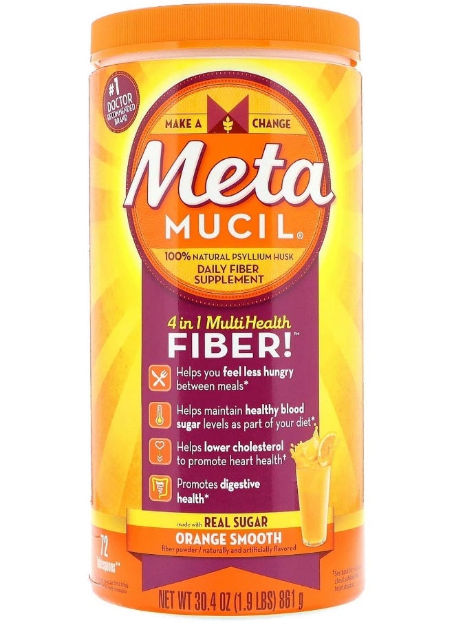 Metamucil, 4 In 1 Multihealth Fiber Powder, Orange Smooth, 1.9 Lbs (861 G) - pzsku/Z354138B9491B4063873FZ/45/_/1740377570/55ea1484-4e2a-4bbb-9c5e-b5706160e72d