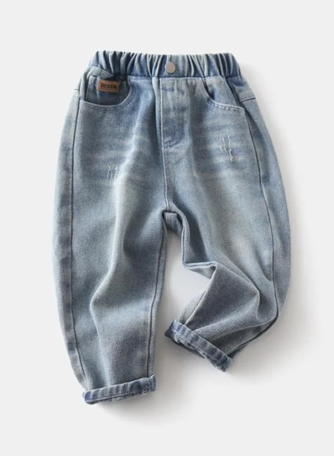 YUNIQEE Blue Relaxed Mid Rise Solid jeans