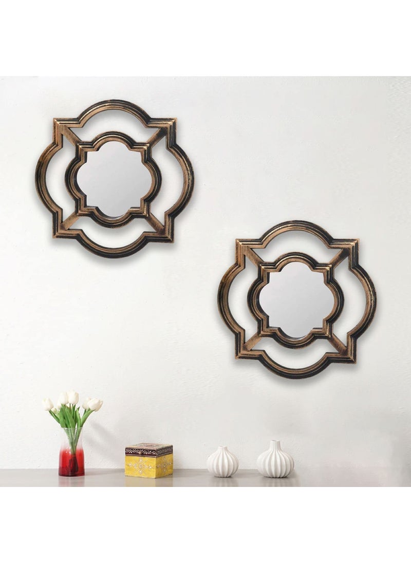 Art Street Art Street -Set of 2 Beautiful Large Mirror for Bathroom, Livingroom Wall Mirror,Decorative in Round Shape (11 x 11 Inchs)  - Image 2