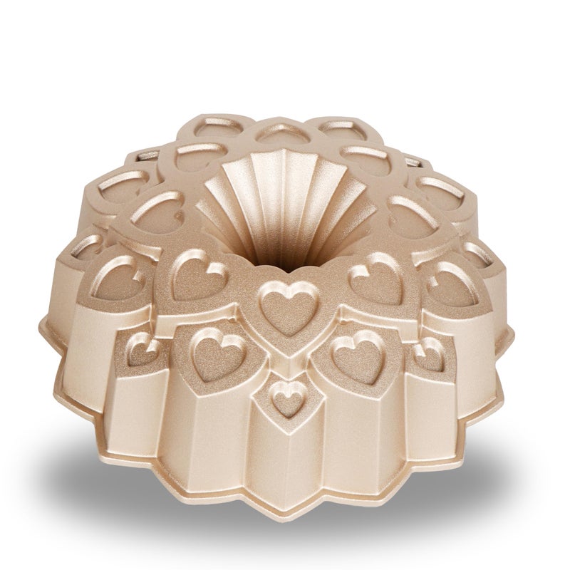 Baker's Secret Bakers Secret Nonstick Fluted Cake Pan Perfect for Fluted Cakes Die Cast Aluminum Cake Pans 2 Layers Nonstick Coating For Easy Release Fluted Cake Pans  Amour