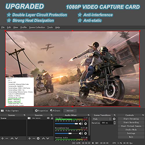 AMZHRLY 4K HDMI to USB 2.0 Video Capture Card 1080P Cam Link Card Game Capture Card Adapter Screen Record Capture Device for Streaming, Gaming, Video Conference, Teaching, Live Broadcasting - Image 2