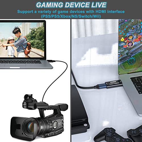 AMZHRLY 4K HDMI to USB 2.0 Video Capture Card 1080P Cam Link Card Game Capture Card Adapter Screen Record Capture Device for Streaming, Gaming, Video Conference, Teaching, Live Broadcasting - Image 4