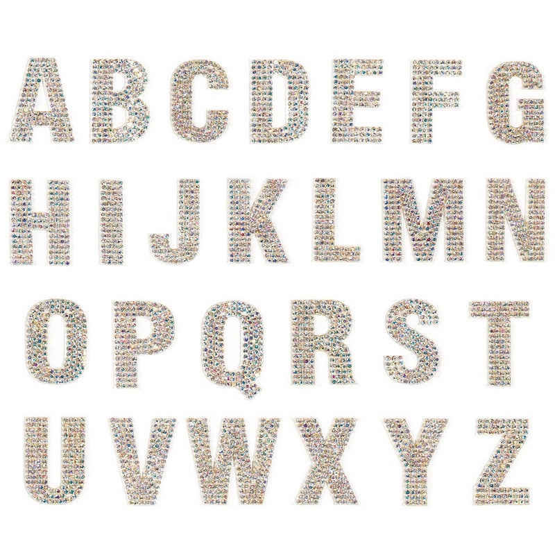 PRATIQUE Glitter Rhinestone Alphabet Letter Stickers 26 Letters SelfAdhesive Stickers for DIY Art and Craft AB Color