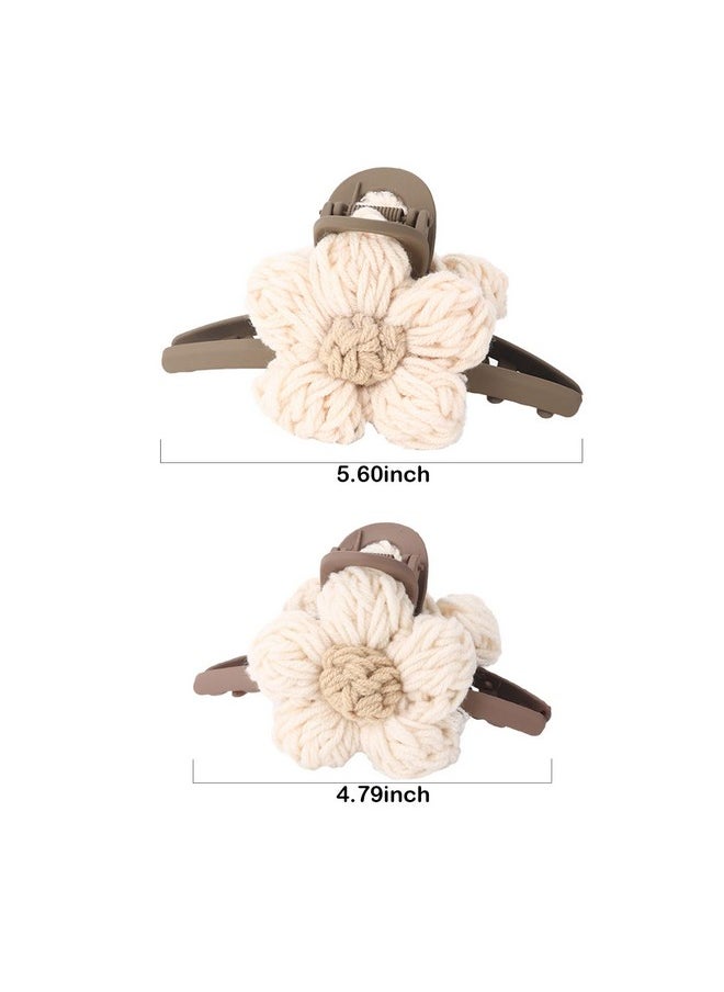Lydztion Flower Hair Clips Set -2Pcs Flower Claw Clips For Thick Hair And 1Pcs Flower Headband,Nonslip Hair Clips For Women Cute Hair Clips,Banana Clip For Thin Hair,Hair Accessories For Women Gifts  - Image 4