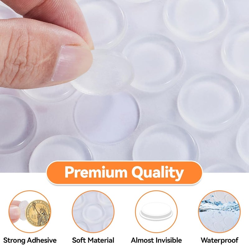 FURNIMATE وسادات مضادة للانزلاق لسطح الطاولة الزجاجي ذات لاصق ذاتي - واقيات سطح الطاولة الزجاجي كبيرة 18 قطعة 4/5 بوصة، أرجل مطاطية لوح التقطيع - Image 5