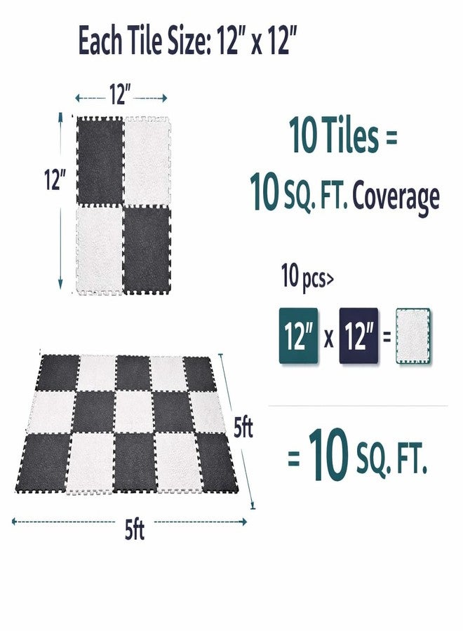 WENGTY 10 Pcs Interlocking Foam Floor Mat 12x12 Inch EVA Soft Puzzle Tiles, Anti-Slip Gym Play Mat for Kids, Exercise Flooring, Noise Reduction, Waterproof Floor Protection, 10 Sq Ft Coverage - Image 2
