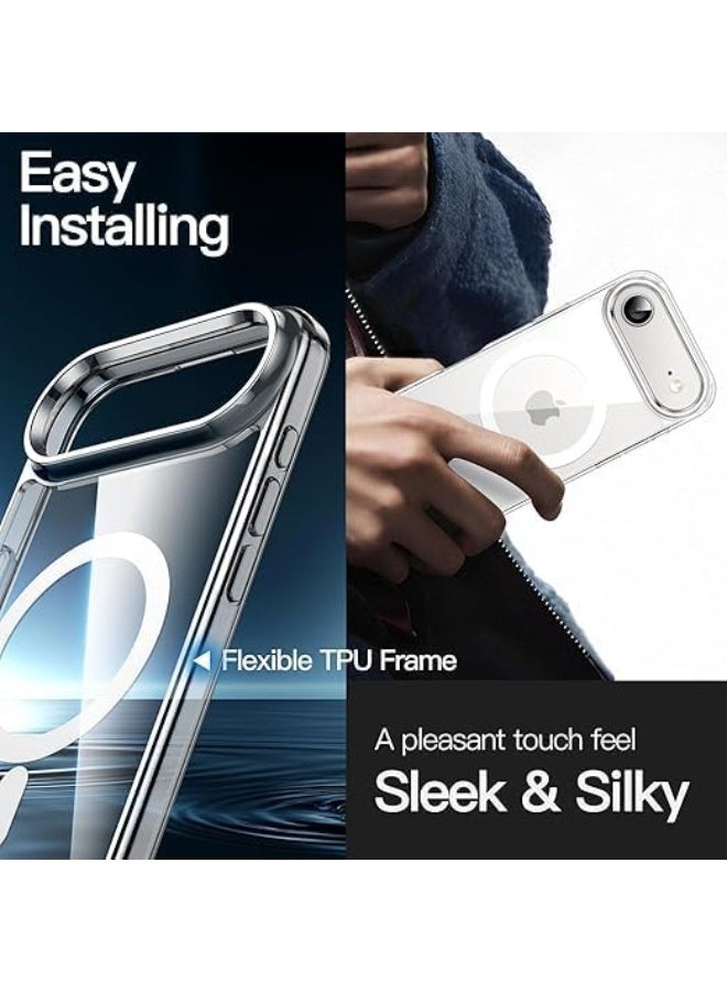 Magnetic Cover for iPhone New 17 Air 6.6 Inches Compatible with MagSafe, Shockproof Mobile Phone Bumper Case, Anti-Scratch Back Transparent (Transparent) - Image 3