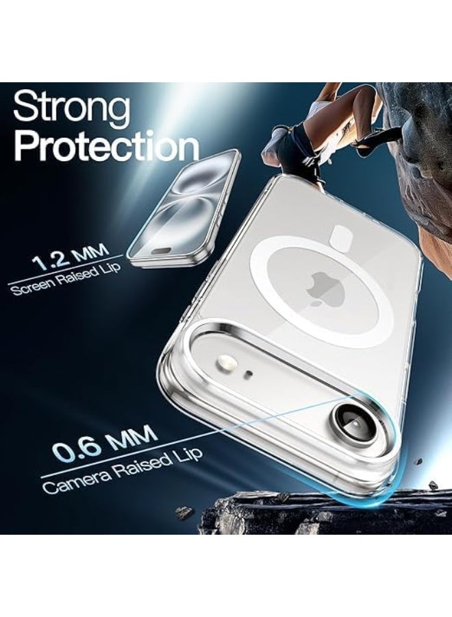 Magnetic Cover for iPhone New 17 Air 6.6 Inches Compatible with MagSafe, Shockproof Mobile Phone Bumper Case, Anti-Scratch Back Transparent (Transparent) - Image 4
