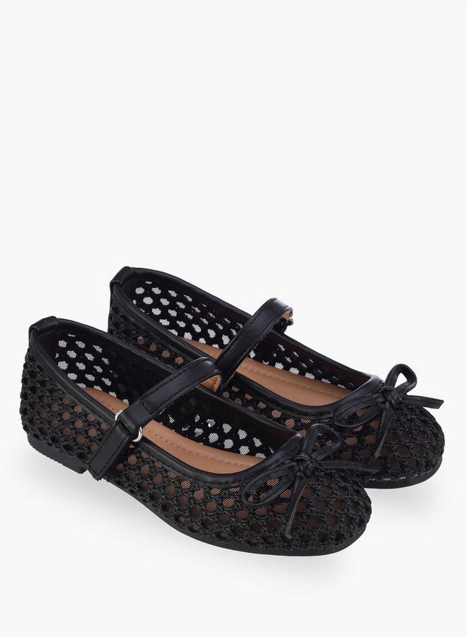 Flora Bella By Shoexpress أحذية باليرينا للفتيات بنظام الخطاف والحلقة - Image 3