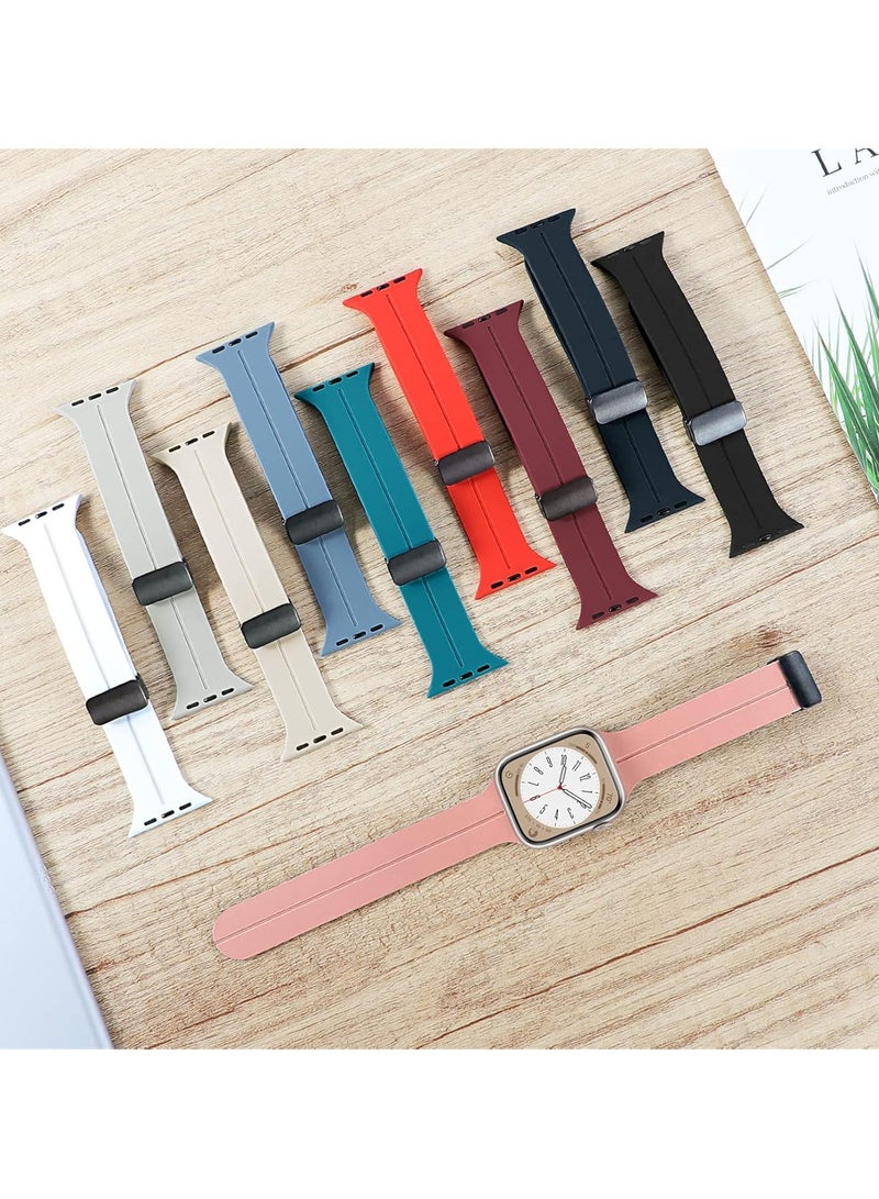 DUSALA for Apple Watch Band 38mm 40mm 41mm Quick Release - Skin-Friendly Soft Silicone Sport Watch Band for Men Women, Magnetic Folding Clasp Silicone Strap - Image 4