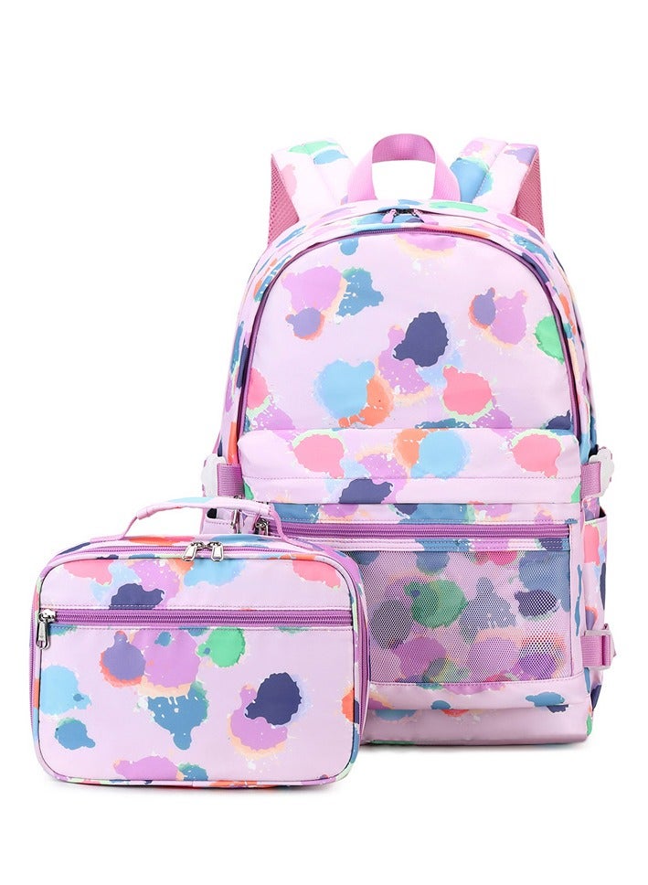 SKT Shiketro Two-Piece Student Schoolbag Outdoor Printed Waterproof Backpack - Image 1
