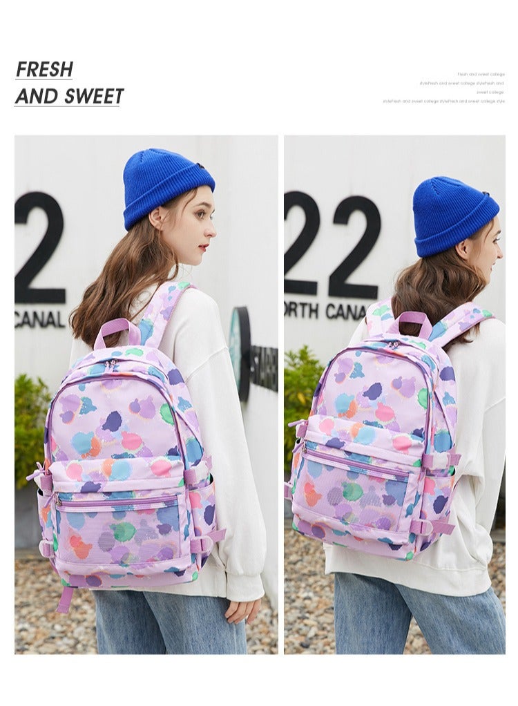 SKT Shiketro Two-Piece Student Schoolbag Outdoor Printed Waterproof Backpack - Image 4