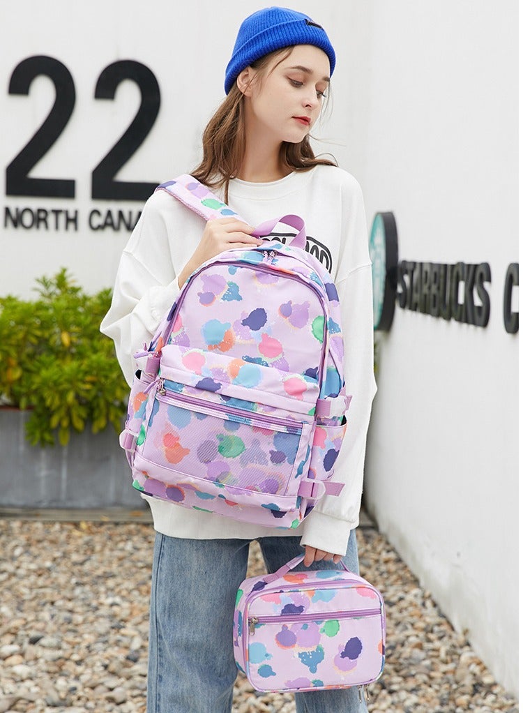 SKT Shiketro Two-Piece Student Schoolbag Outdoor Printed Waterproof Backpack - Image 2