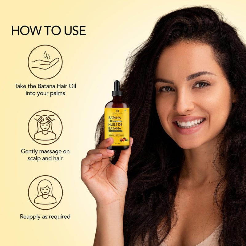 Botanic Hearth Batana Oil 118 ML for Hair Growth, Natural, Unrefined, Organic, Sourced from Honduras, Enhances Hair Thickness, Prevents Hair Loss, Repairs Damaged Hair, for Men & Women - Image 2