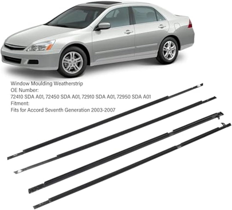 Yurefax Weatherstrip Door Belt Set for Accord 2003-2007 - Image 2
