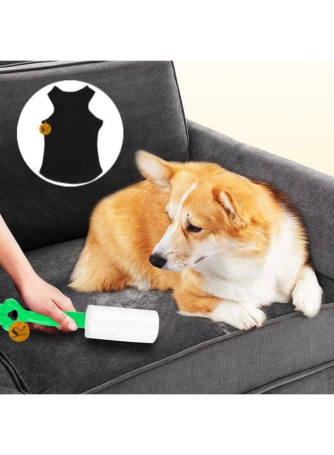 سايج سكوير قميص تي شيرت للكلاب مع بكرة إزالة الوبر | مجموعة ملابس مريحة وجيدة التهوية للكلاب وبكرة إزالة الوبر لإزالة شعر الكلاب، ملابس (XL - 24 بوصة، أسود) - Image 5