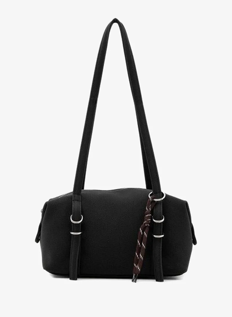 Shule Bags Gia Charmlı Oval Black Bag.