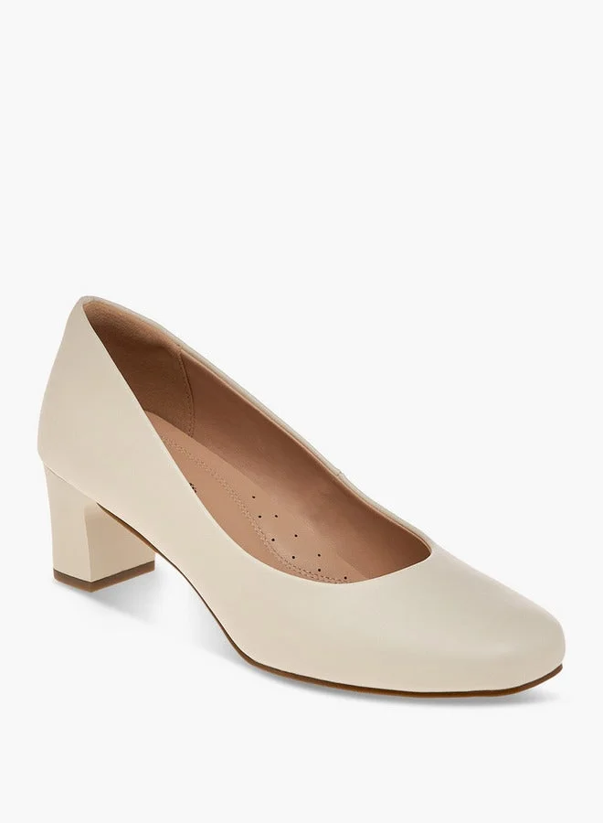 Paprika Women's Solid Slip-On Pumps with Block Heels